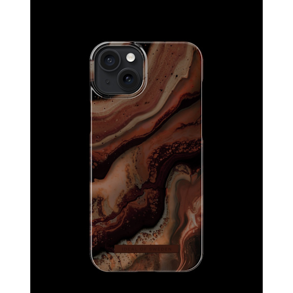 Printed Case iPhone 15 Plus Dark Amber Marble Brown