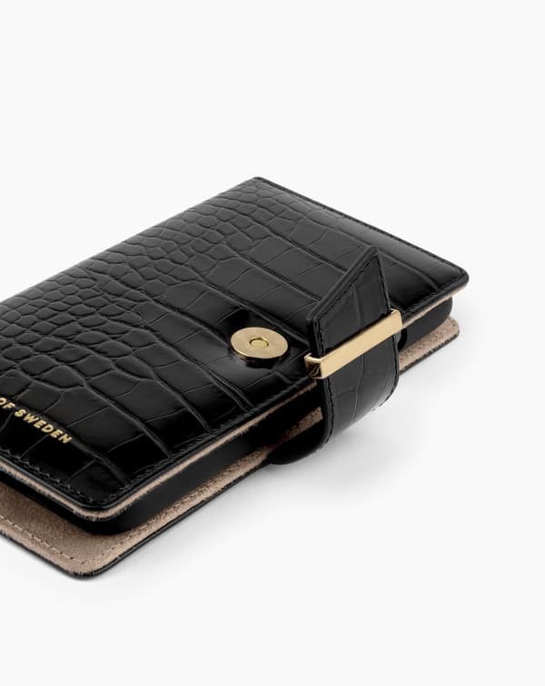 Cora Phone Wallet Galaxy S22 Plus Jet Black Croco Black