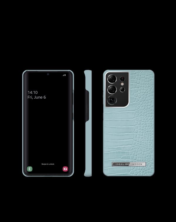 Atelier Case Galaxy S21 Ultra Soft Blue Croco Blue