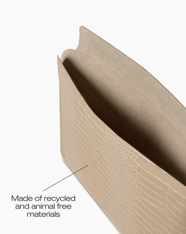 Slim Laptop Sleeve 16\" Warm Beige Croco