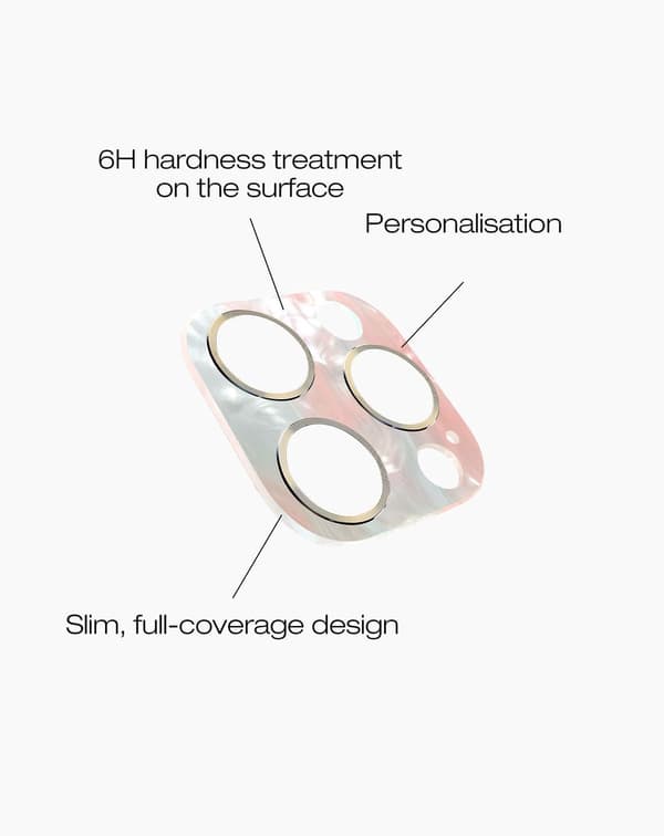 Camera Lens Protector 3D iPhone 14 Pro / 14 Pro Max / 16 Pro / 16 Pro Max Marble Light Pink Pink