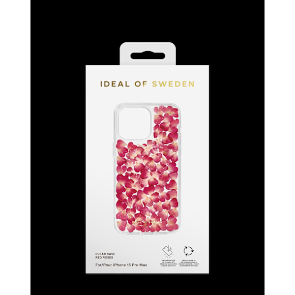 Clear Case iPhone 15 Pro Max Red Roses Transparent