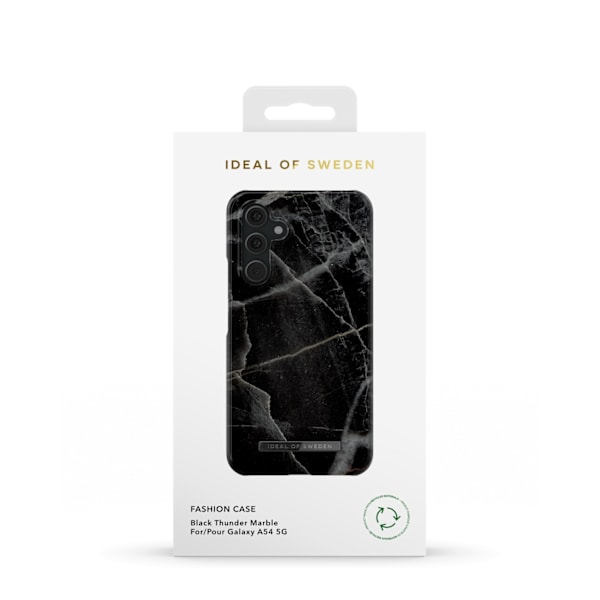 Printed Case Galaxy A54 Black Thunder Marble