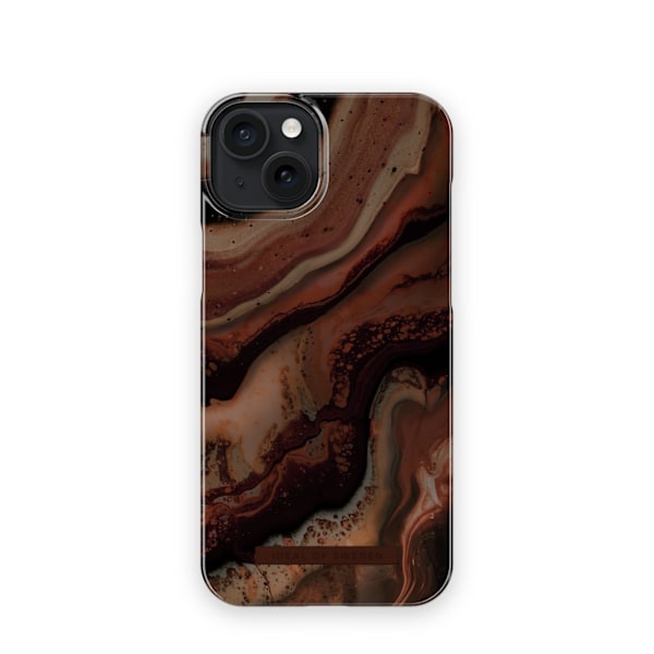Printed Case MagSafe iPhone 15 Plus Dark Amber Marble