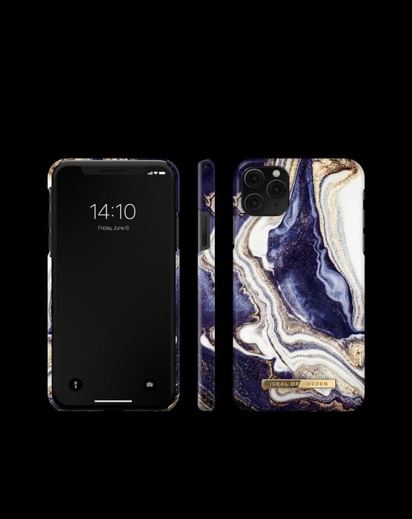 Printed Case iPhone 11 Pro Max / XS Max Golden Indigo Marble Blue