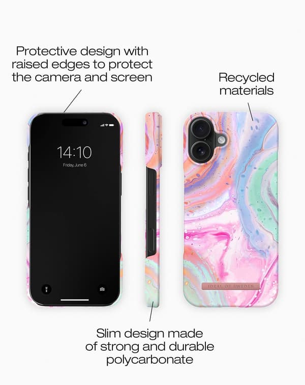 Printed Case iPhone 16 Pastel Marble