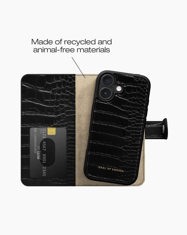 Magnet Wallet+ MagSafe iPhone 17 Black Croco Svart
