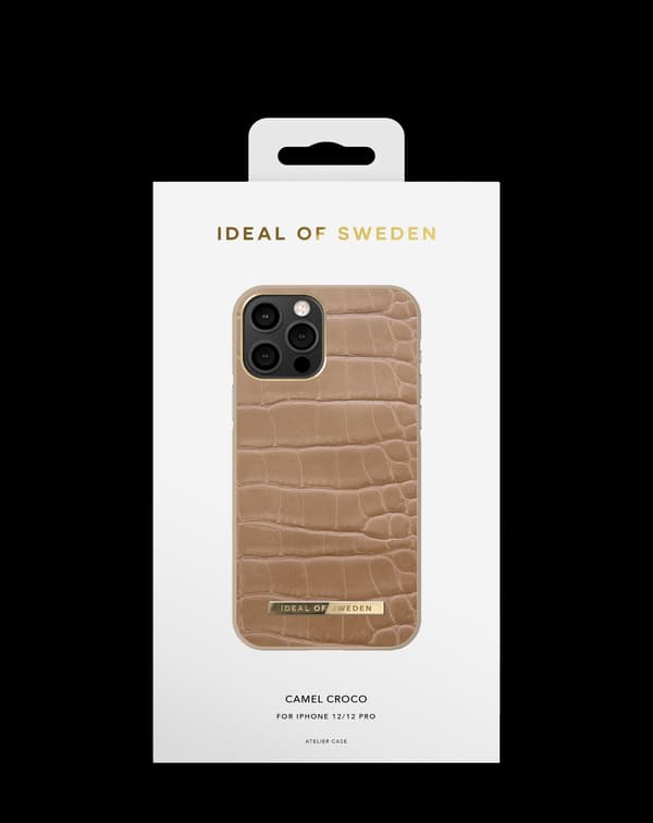 Atelier Case iPhone 12 / 12 Pro Camel Croco Brown
