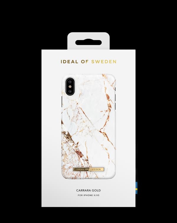 Printed Case iPhone X / XS Carrara Gold White