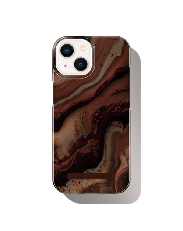 Printed Case MagSafe iPhone 15 Dark Amber Marble Brun