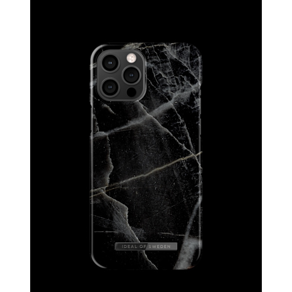Printed Case iPhone 12 Pro Max Black Thunder Marble Black