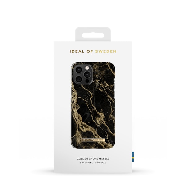 Printed Case iPhone 12 Pro Max Golden Smoke Marble White