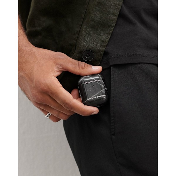 Printed AirPods Case Black Thunder Marble