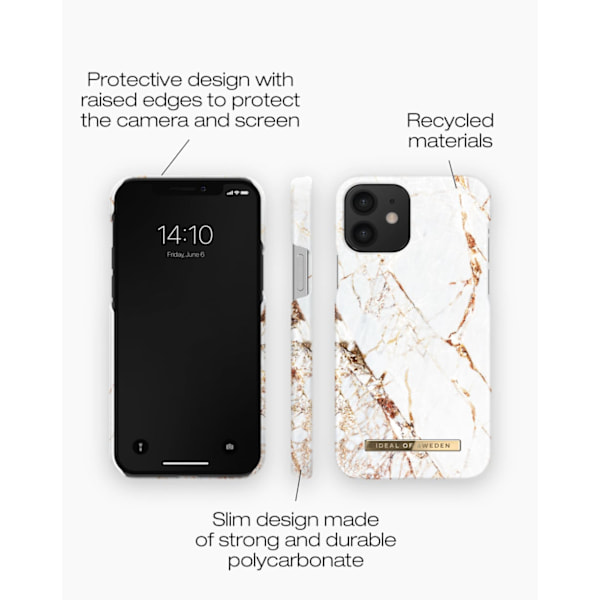 Printed Case iPhone 12 / 12 Pro Carrara Gold White