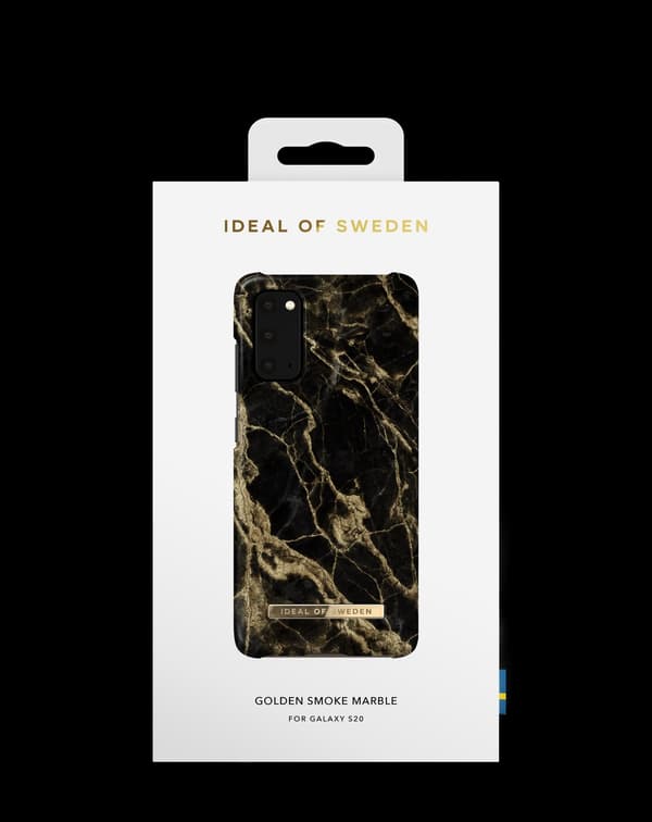 Printed Case Galaxy S20 Golden Smoke Marble Black