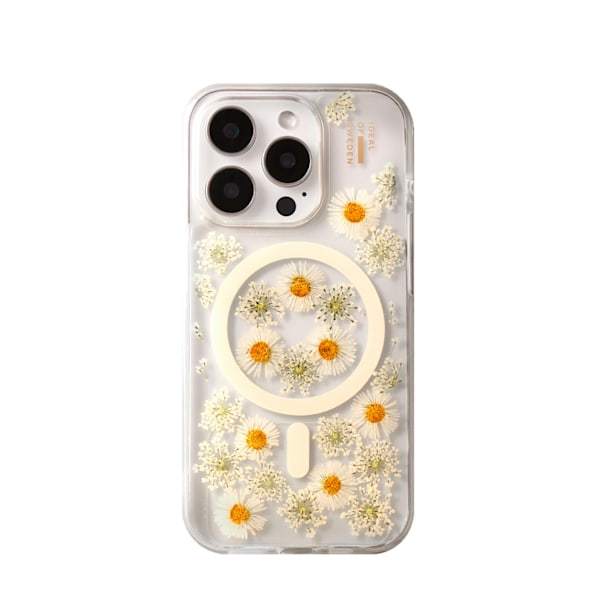 Clear Case MagSafe iPhone 13 / 14 / 15 / 16e Daisy Bloom Transparent