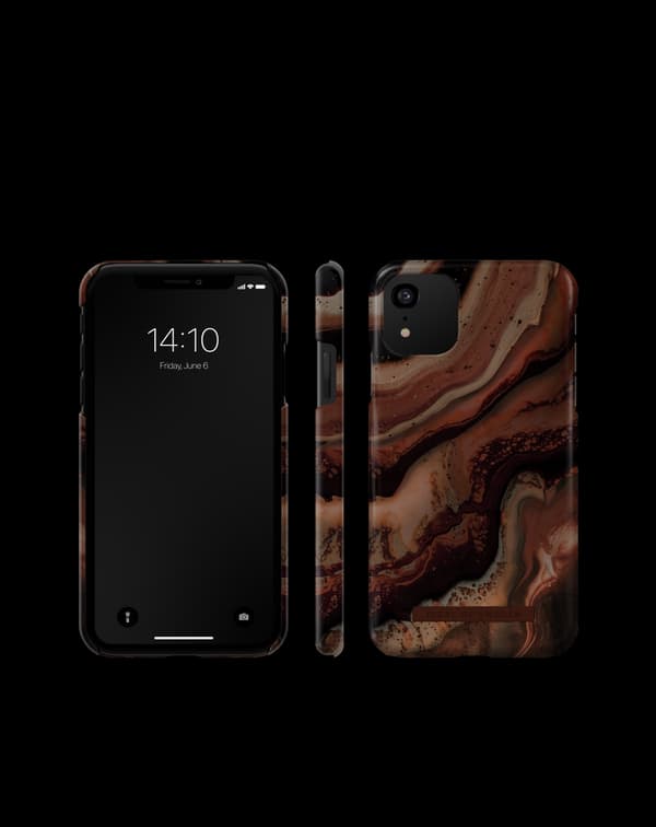 Printed Case iPhone 11 / XR Dark Amber Marble Brown