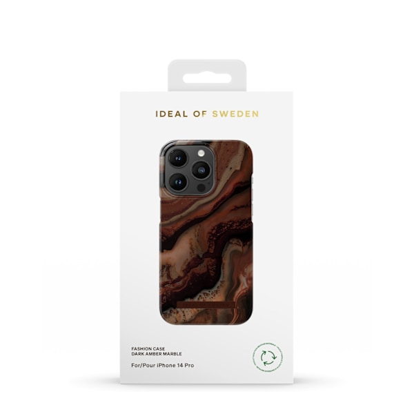 Printed Case iPhone 14 Pro Dark Amber Marble Brown
