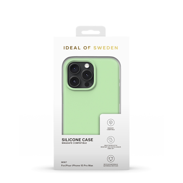 Silicone Case MagSafe iPhone 15 Pro Max Mint Grön