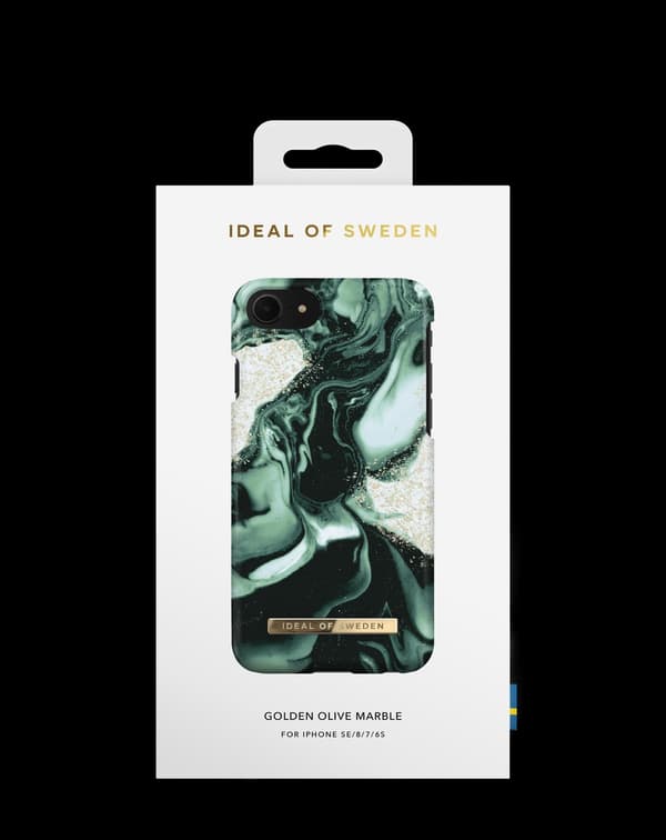 Printed Case iPhone 8 / 7 / 6 / 6S / SE Golden Olive Marble Green