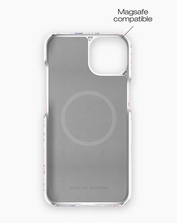 Printed Case MagSafe iPhone 15 Floral Romance White