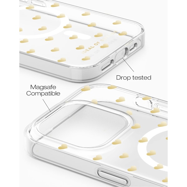 Clear Case MagSafe iPhone 14 Pro Max Golden Hearts