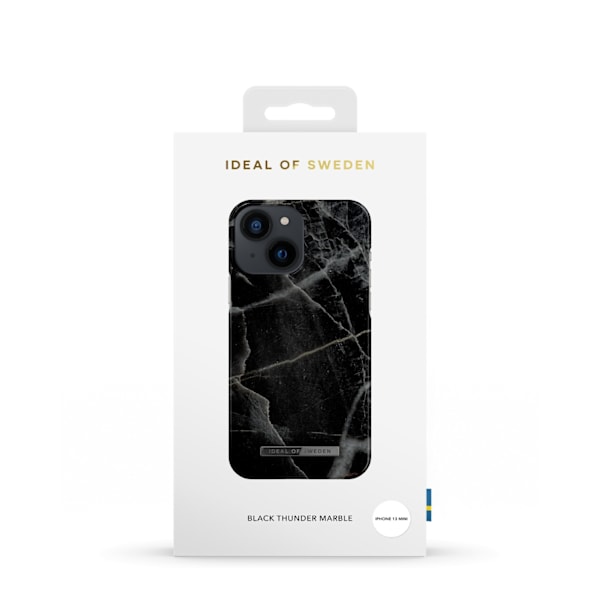 Printed Case iPhone 13 Mini Black Thunder Marble Black
