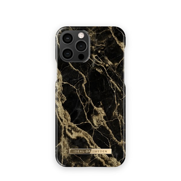 Printed Case iPhone 12 / 12 Pro Golden Smoke Marble White