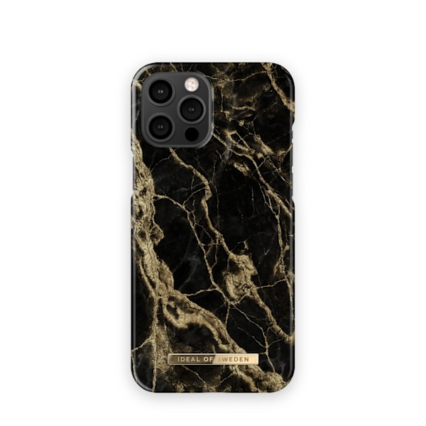 Printed Case iPhone 12 Pro Max Golden Smoke Marble White