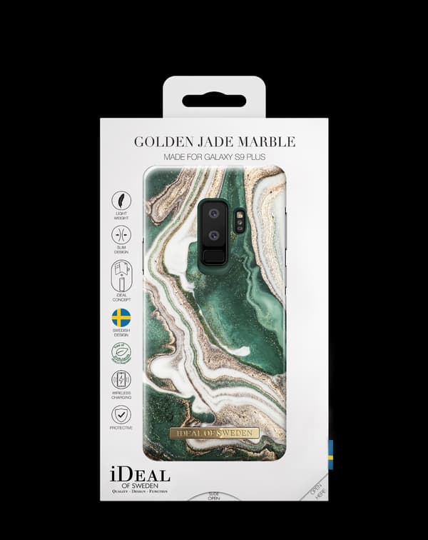 Printed Case Galaxy S9 Plus Golden Jade Marble