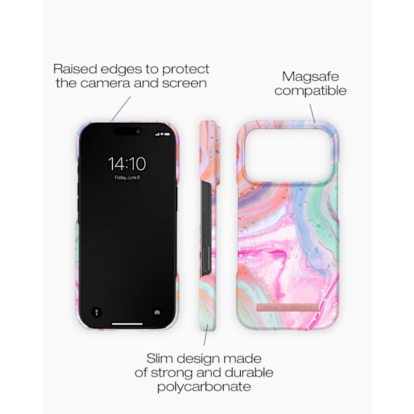 Printed Case MagSafe iPhone 17 Pro Pastel Marble multifärg