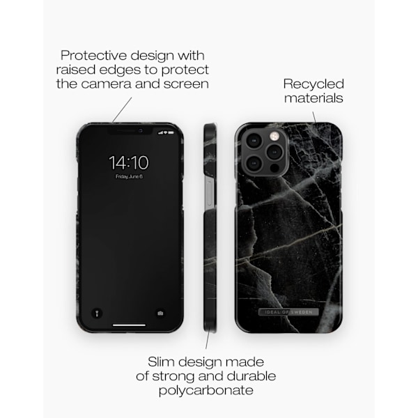 Printed Case iPhone 12 Pro Max Black Thunder Marble