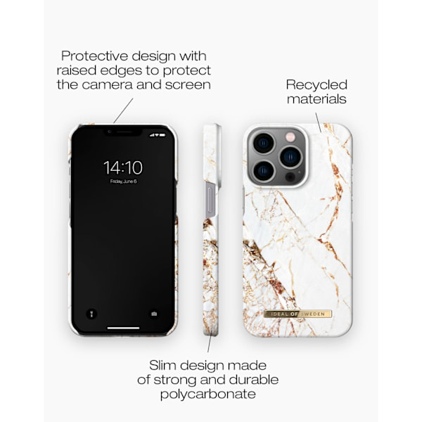 Printed Case iPhone 13 Pro Carrara Gold White