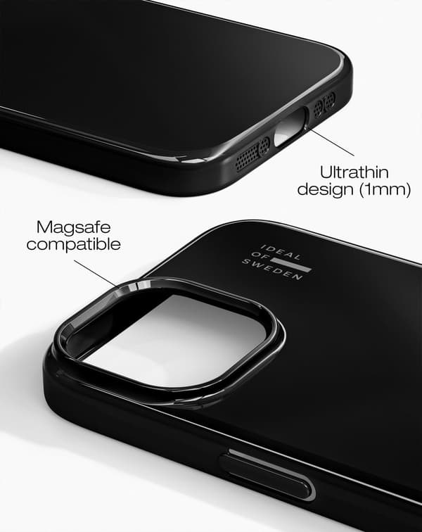 Slim Case MagSafe iPhone 13 / 14 / 15 / 16e / 17e Glossy Black Black