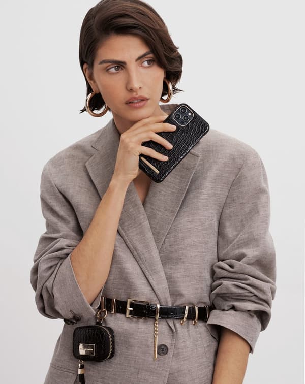 Atelier Case iPhone 13 Mini Neo Noir Croco Black