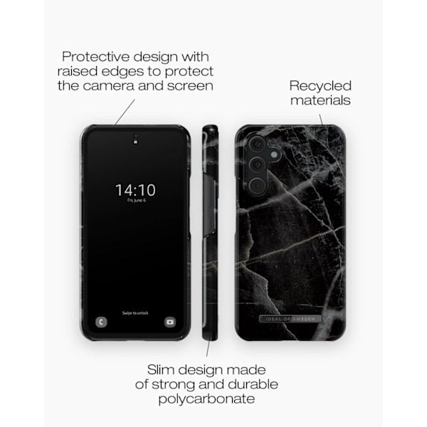 Printed Case Galaxy A54 Black Thunder Marble