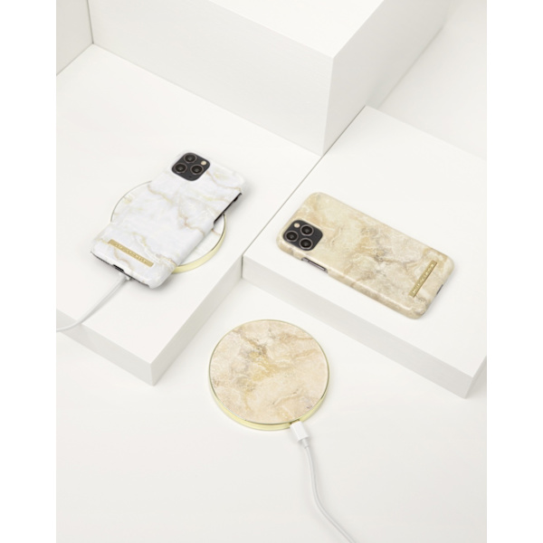 Printed Case iPhone 13 Mini Golden Pearl Marble White
