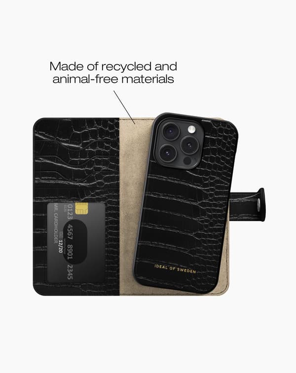 Magnet Wallet+ iPhone 15 Pro Max Black Croco