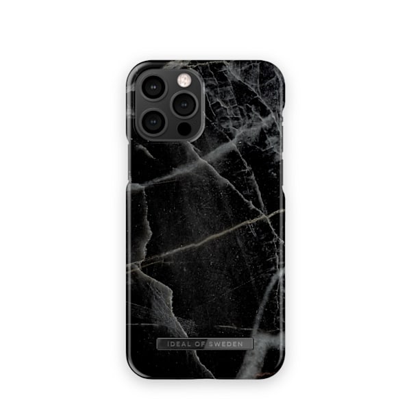 Printed Case iPhone 12 / 12 Pro Black Thunder Marble Black