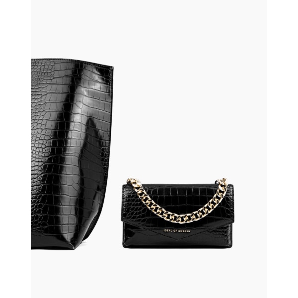 Tulip Chain Tote Neo Noir Croco