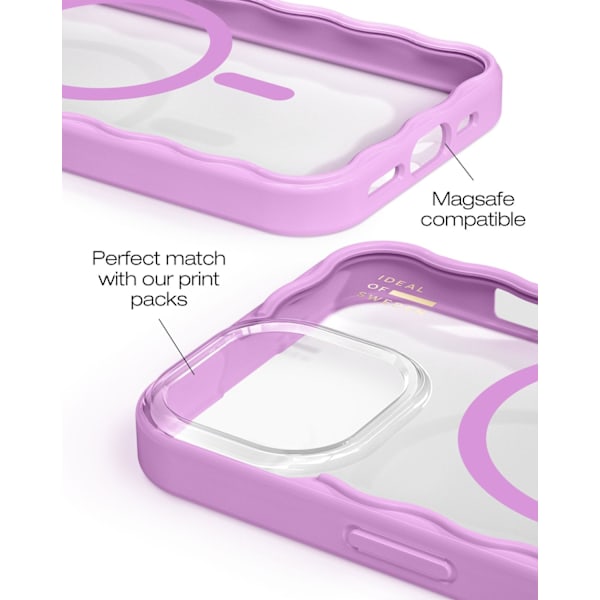 Frame Case MagSafe iPhone 13 / 14 / 15 / 16e Pink Transparent