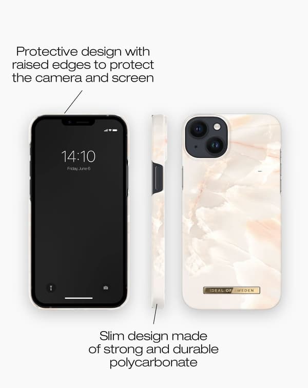 Printed Case MagSafe iPhone 14 Plus Rose Pearl Marble Pink