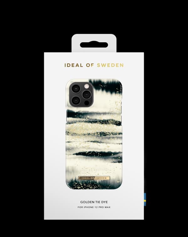 Printed Case iPhone 12 Pro Max Golden Tie Dye White