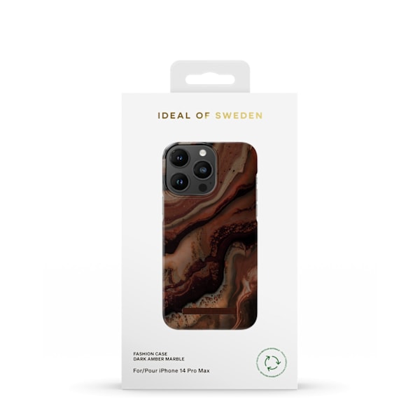 Printed Case iPhone 14 Pro Max Dark Amber Marble Brown