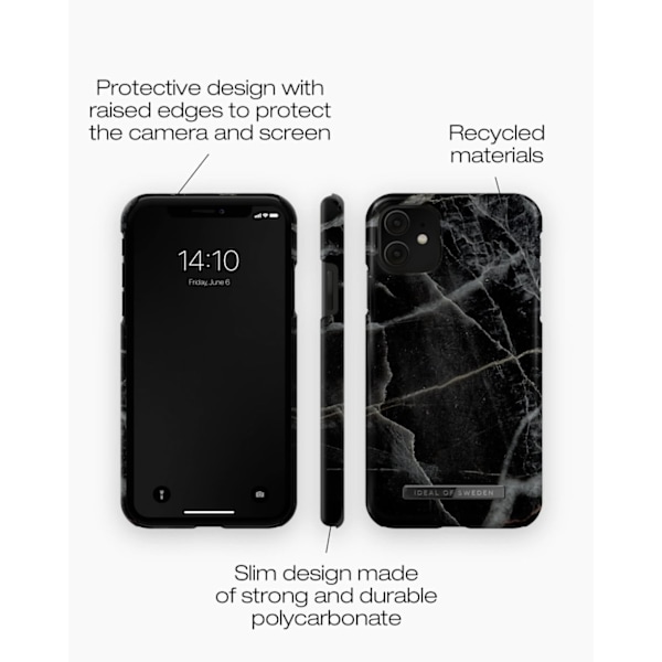 Printed Case iPhone 11 / XR Black Thunder Marble Black