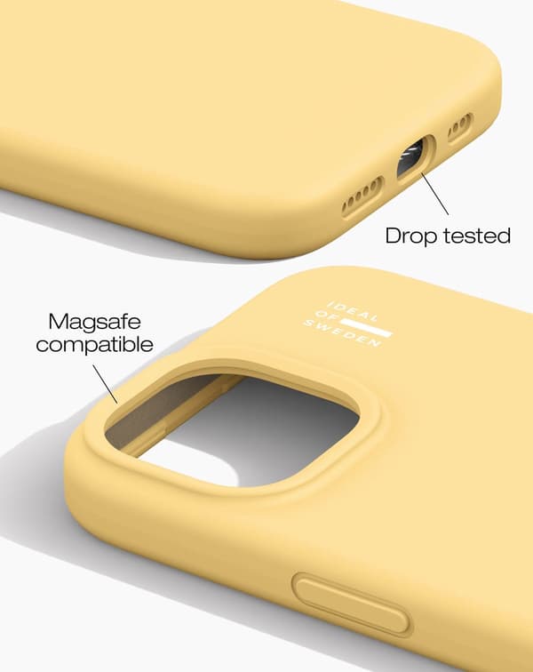 Silicone Case MagSafe iPhone 13 / 14 / 15 / 16e / 17e Soft Lemon Gul