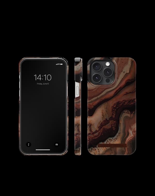 Printed Case MagSafe iPhone 15 Pro Max Dark Amber Marble Brun
