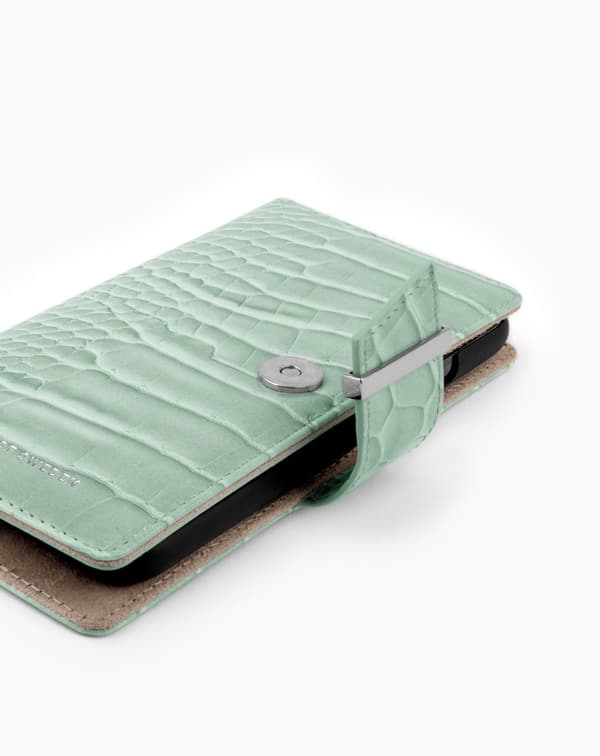 Cora Phone Wallet Galaxy S20 Mint Croco Green