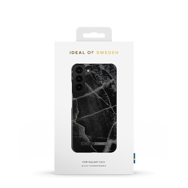 Printed Case Galaxy S22 Plus Black Thunder Marble