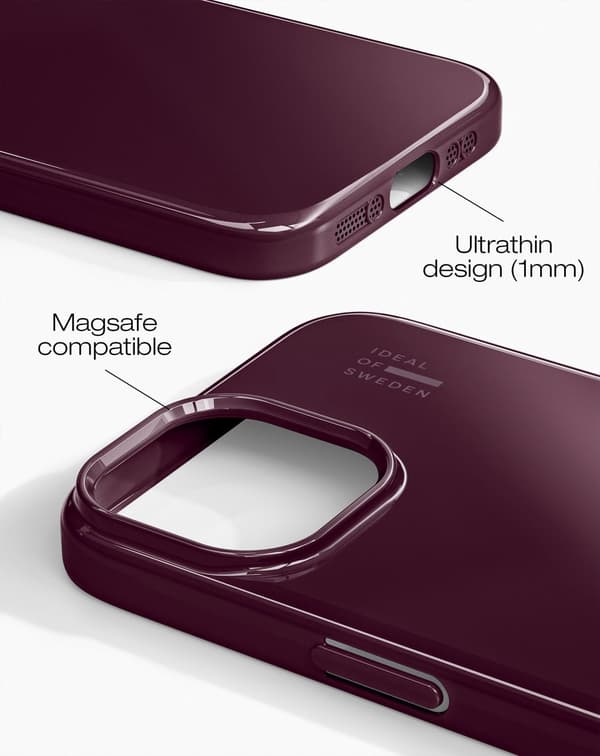Slim Case MagSafe iPhone 13 / 14 / 15 / 16e / 17e Glossy Cherry Red